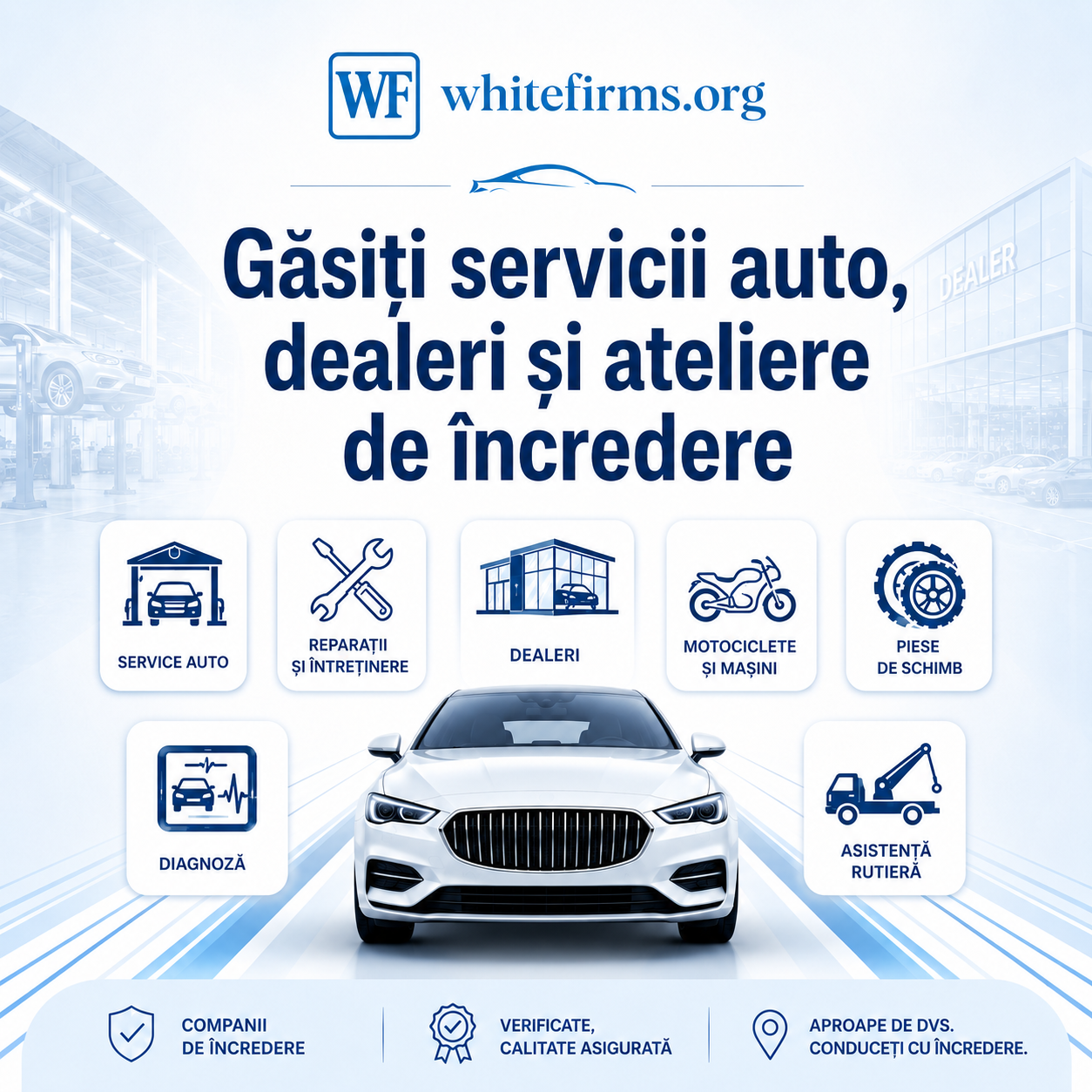 Găsește servicii auto, dealeri și ateliere de încredere