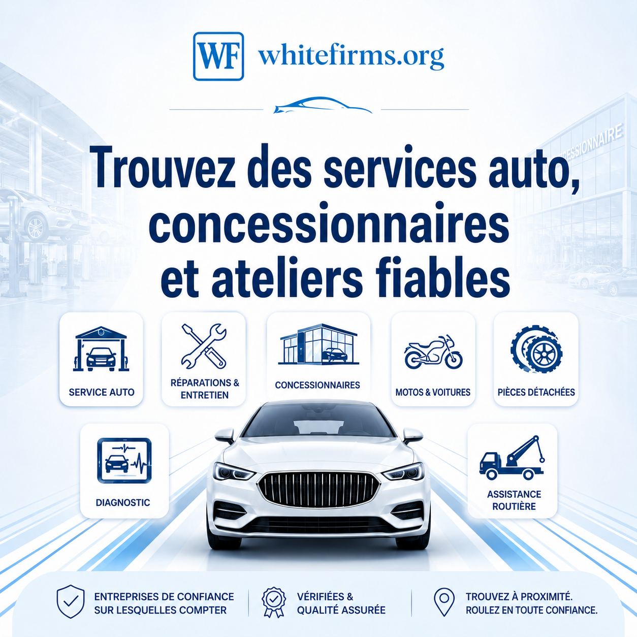 Trouvez des services automobiles, concessionnaires et ateliers fiables